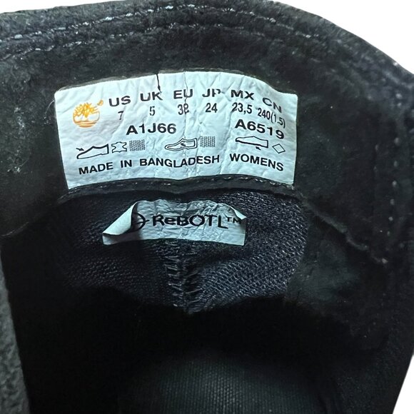 Timberland Boot Women's Size 7 US Black Leather Courmayeur Valley Chelsea Rebotl - Picture 7 of 8